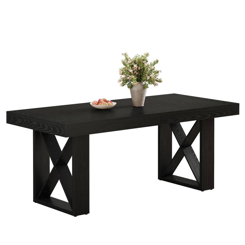 63-Inch Rectangle Dining Table, Farmhouse Kitchen Table for Home