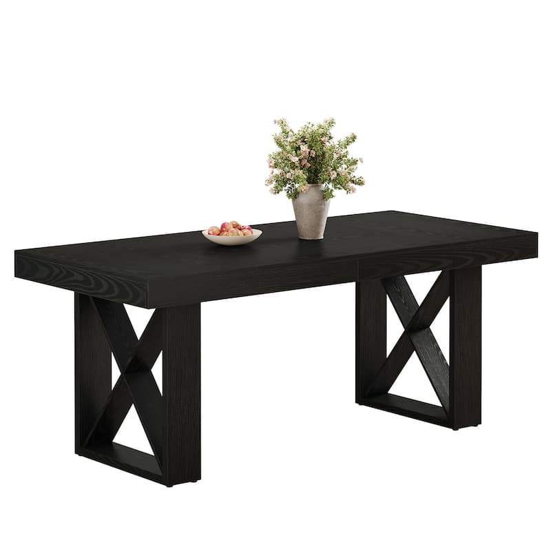 63-Inch Rectangle Dining Table for 4-6 People, Farmhouse Kitchen Table