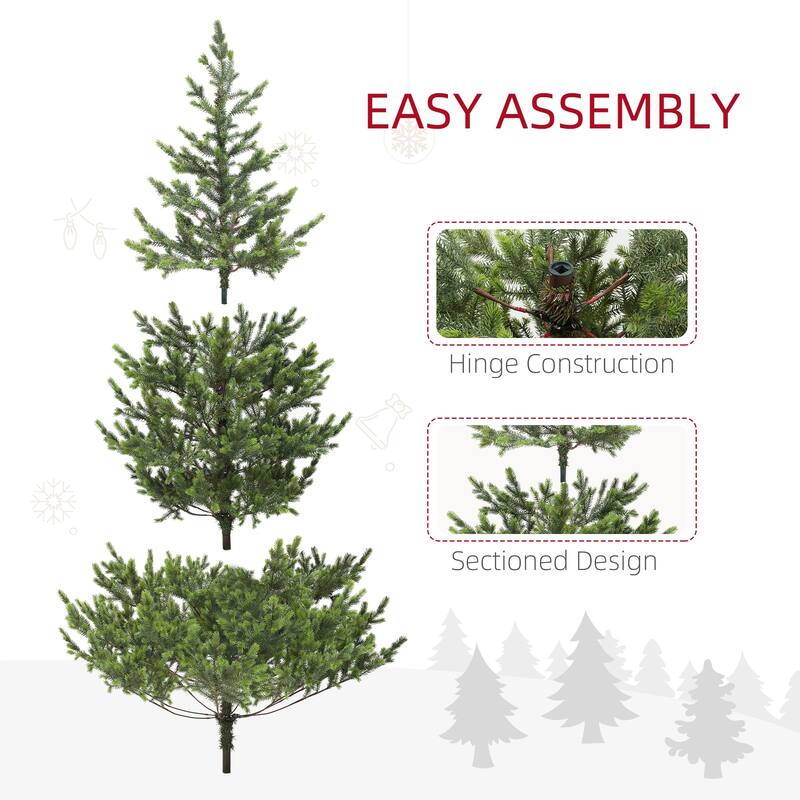 7ft Artificial Christmas Tree, Sparse Realistic Cedar Tree with 2901 Tips, Easy Assembly, Hinged Xmas Tree - Green