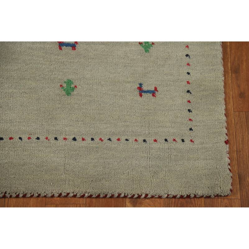 Gabbeh Indian Runner Rug Hand-Knotted Wool Carpet - 2'5" x 7'11"