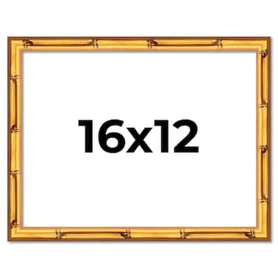 16x12 Frame Gold Bamboo Picture Frame - Complete Modern Photo Frame