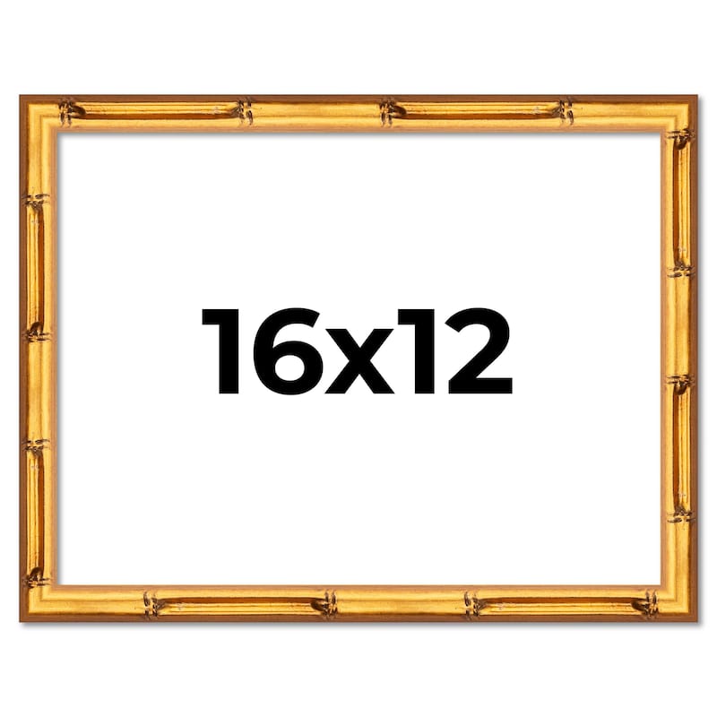16x12 Frame Gold Bamboo Solid Wood Picture Frame | 1 Inch Moulding