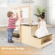 preview thumbnail 19 of 21, Kids Art Center Wooden Table Bench Set - 45" x 32" x 39.5"