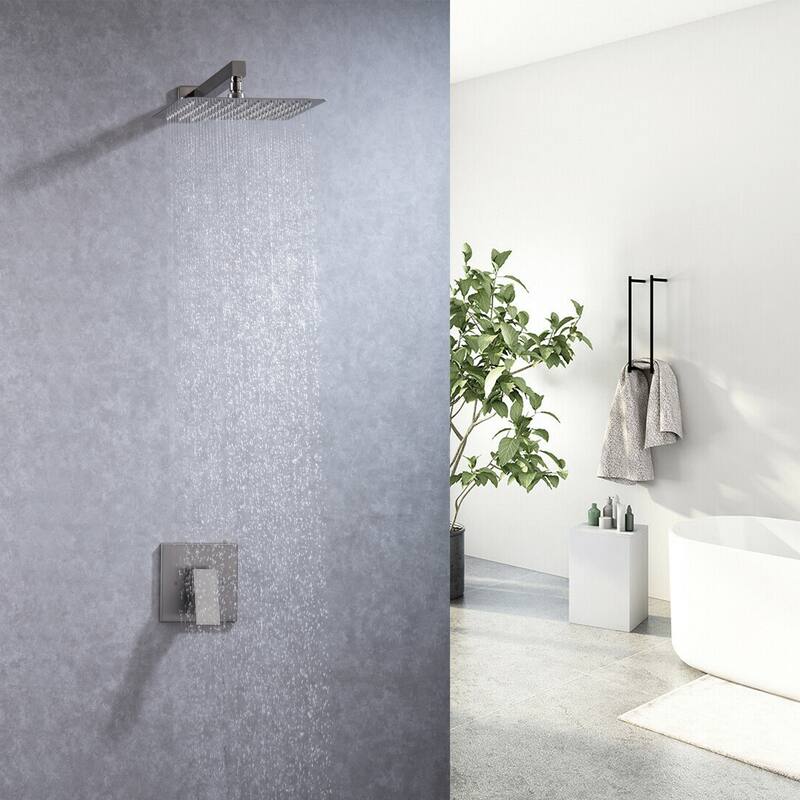 CLihome 1-Spray Patterns 10 in. Wall Mount Shower Faucet