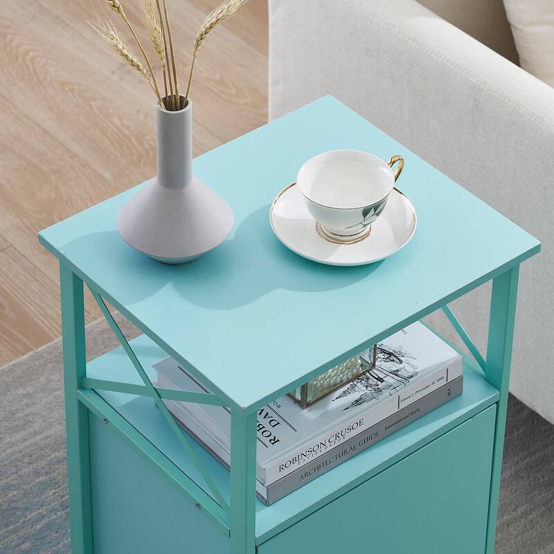 VECELO Modern Nightstands with Storage Cabinet, Nightstands Set of 2
