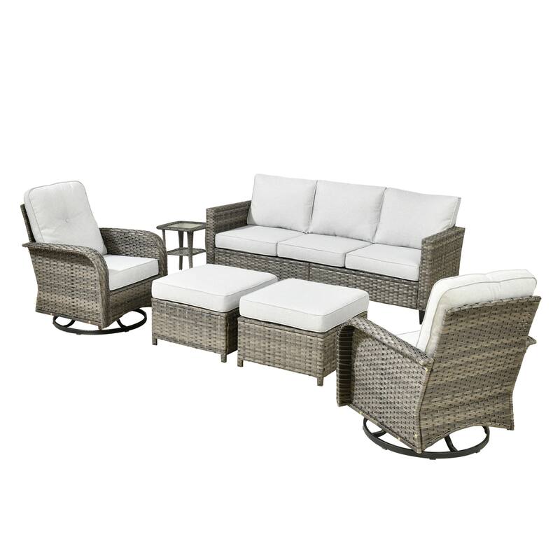 OVIOS 6-Piece Outdoor Wicker Lounge Set