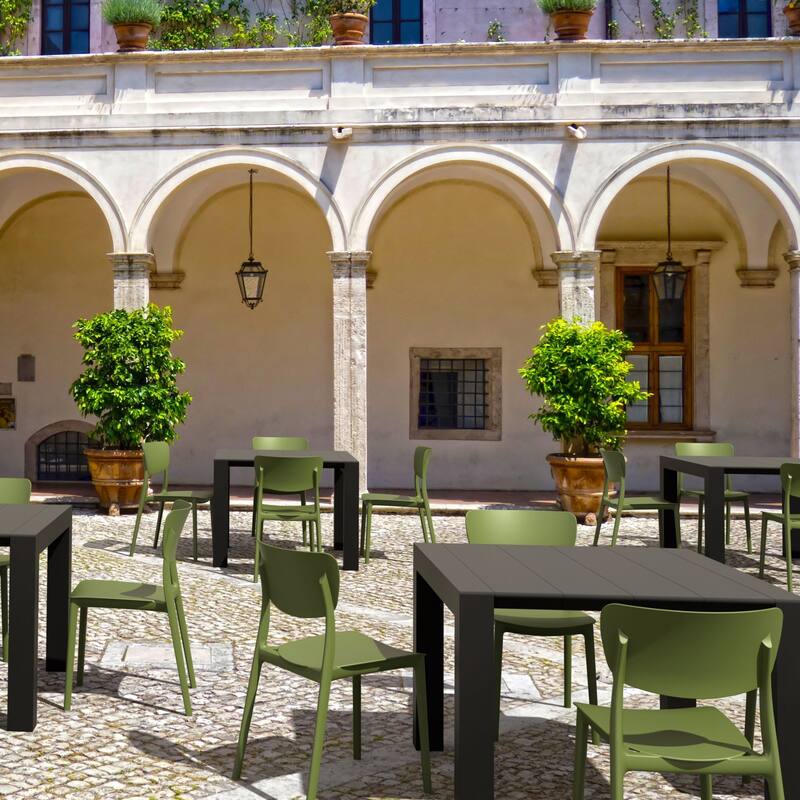 33" Olive Green Solid Stackable Patio Dining Chair