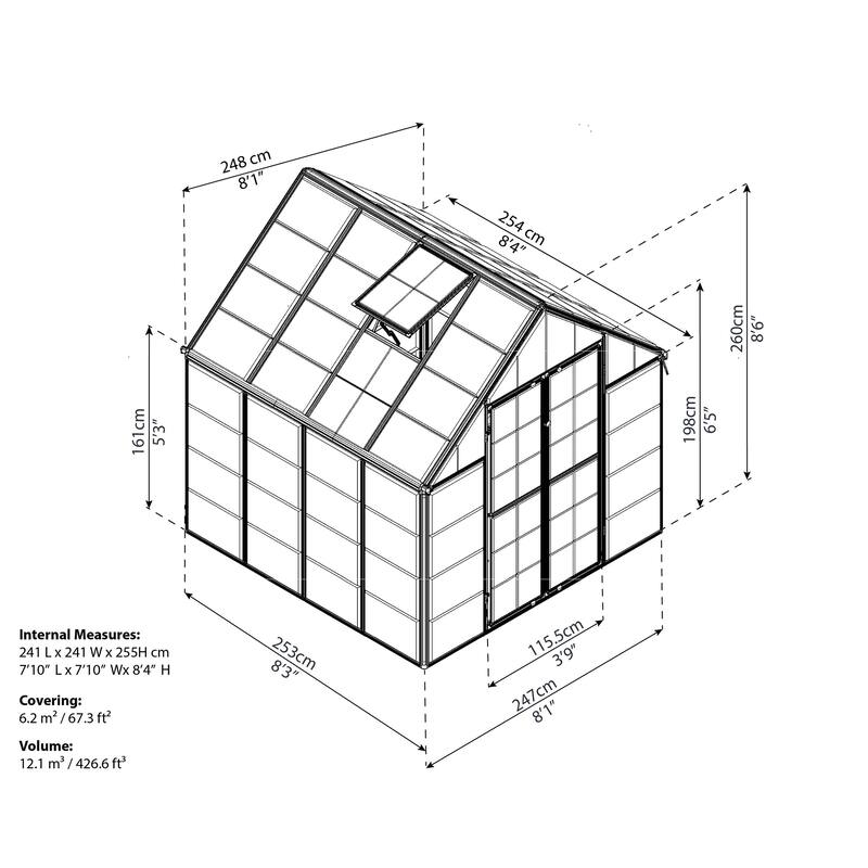 Canopia Snap & Grow Greenhouse 8 ft. x 8 ft. Silver/Clear DIY Kit - 8ft. x 8ft
