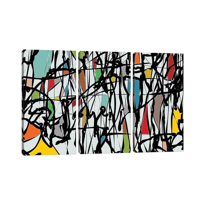 iCanvas "Pollock Wink III" by Angel Estevez 3-Piece Canvas Wall Art Set