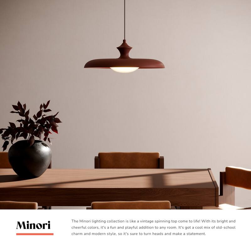 Alora Lighting PD557015 Minori 16" Wide Pendant with Metal and Opal