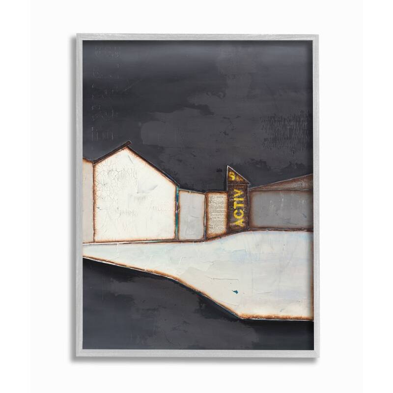 Stupell Abstract Geometric Shape Urban Architecture Landscape Framed Wall Art - Multi-Color