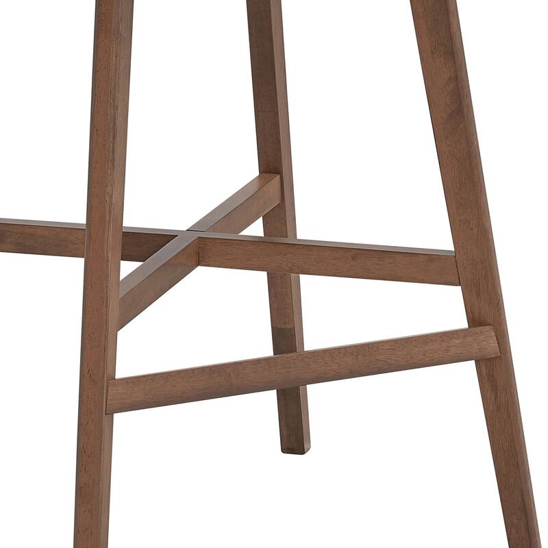 2-Piece Bar Chair Set, Solid Rubber Wood Frame, Upholstered Counter Stools with Footrest