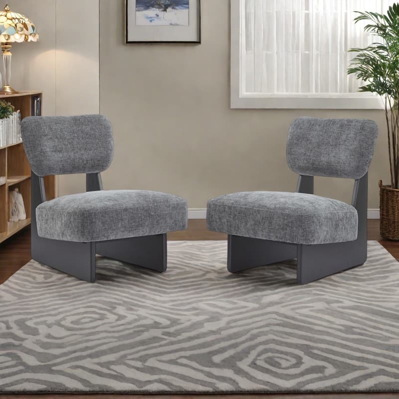 Polyester Solid Wood Modern Lounge Chairs Set with Ergonomic Design and Minimalist Style