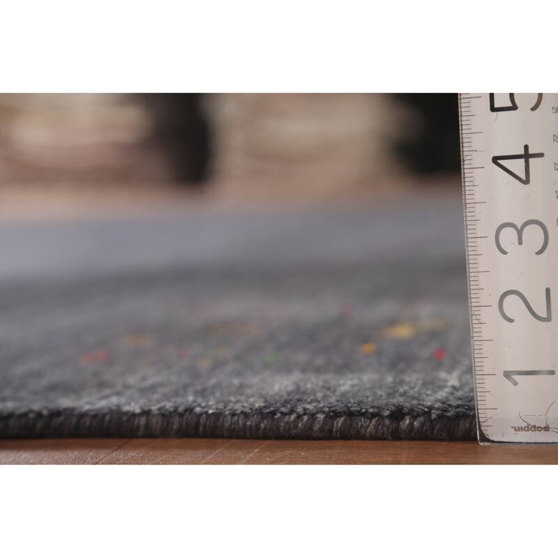 Tribal Gabbeh Oriental Square Rug Hand-Knotted Wool Carpet - 9'8" x 9'9"