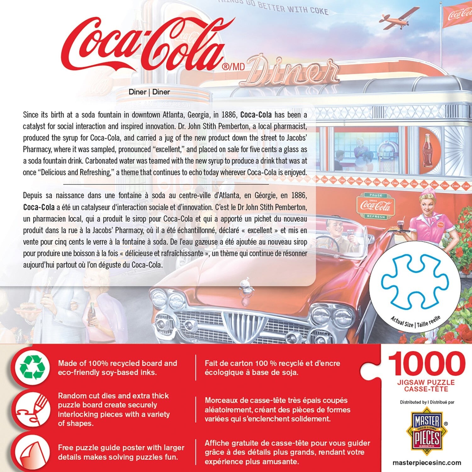 【激レア】Coca-Cola diner 1000ピースジグソーパズル Coca-Cola Diner 1000 Pc Jigsaw Puzzle Fun for Family & Friends