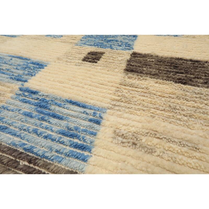 8'2''x10'8'' Tibetano Hand Knotted Wool Ivory Modern & Contemporary Boho Rug - 8' 2'' x 10' 8''