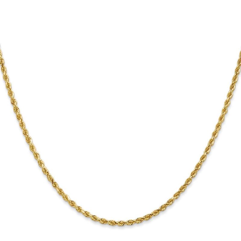 Curata 10k Yellow Gold Solid Polished Lobster Claw Closure Valu plus 2.00mm Sparkle Cut Chain Bracelet