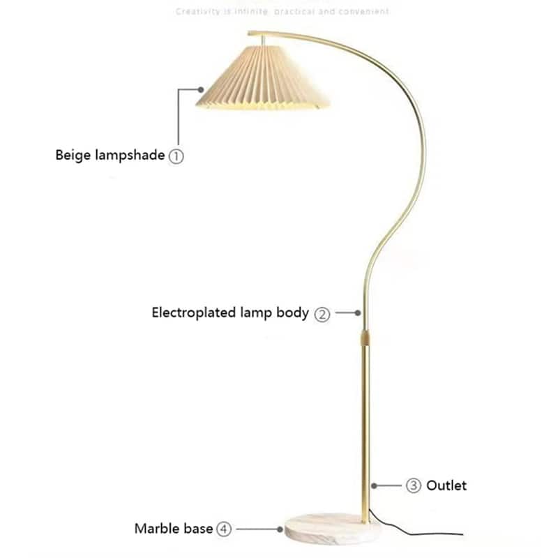 63" Modern Arched Floor Lamp for Bedrooms and Living Rooms