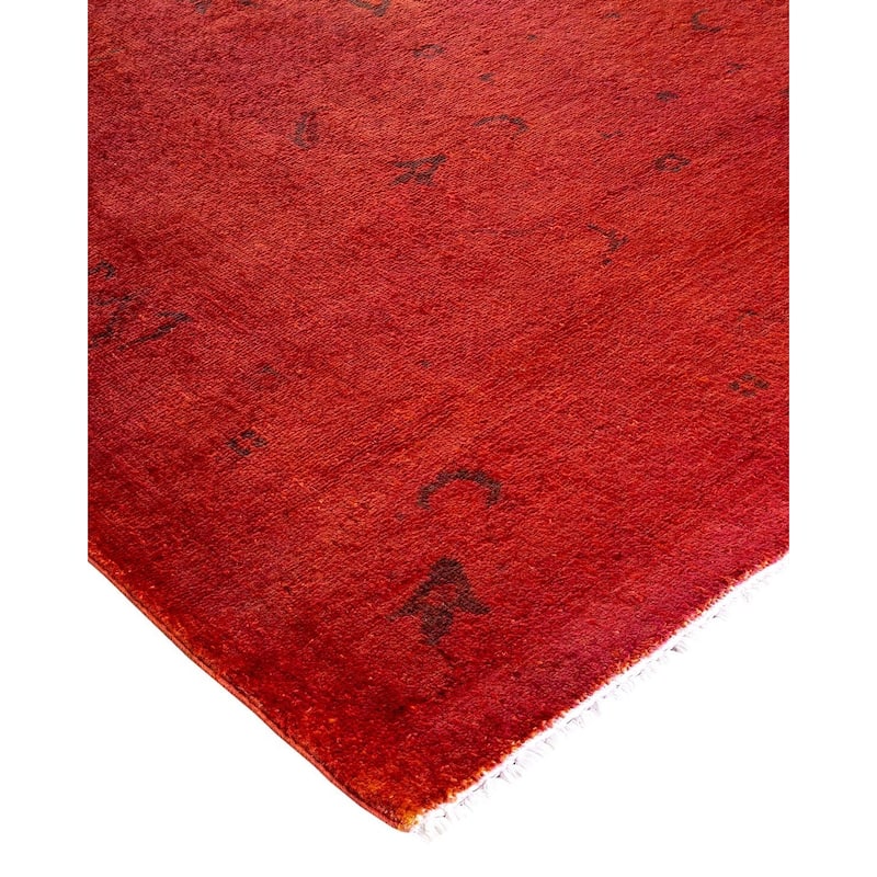 Vibrance, One-of-a-Kind Hand-Knotted Area Rug - Orange, 4' 2" x 5' 7" - 4' 2" x 5' 7"