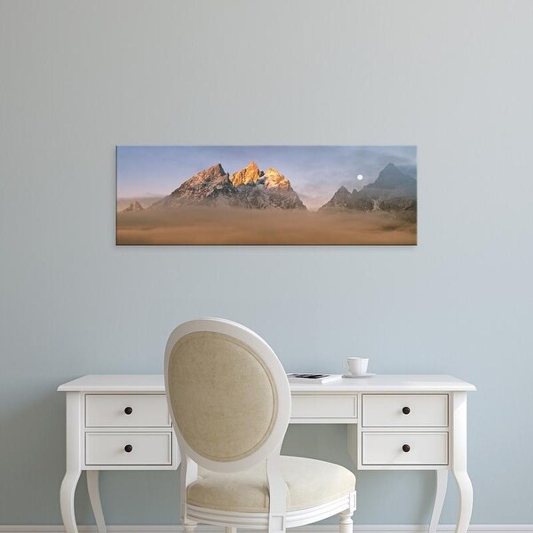 Easy Art Prints Panoramic Images's 'Teton peaks in valley fog, Grand Teton National Park, Teton, Wyoming' Canvas Art