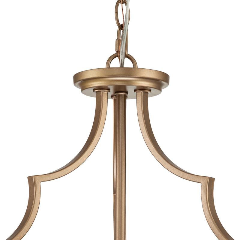 Modern 3 - Light Candle Style Drum Shaded Black/Gold Chandelier