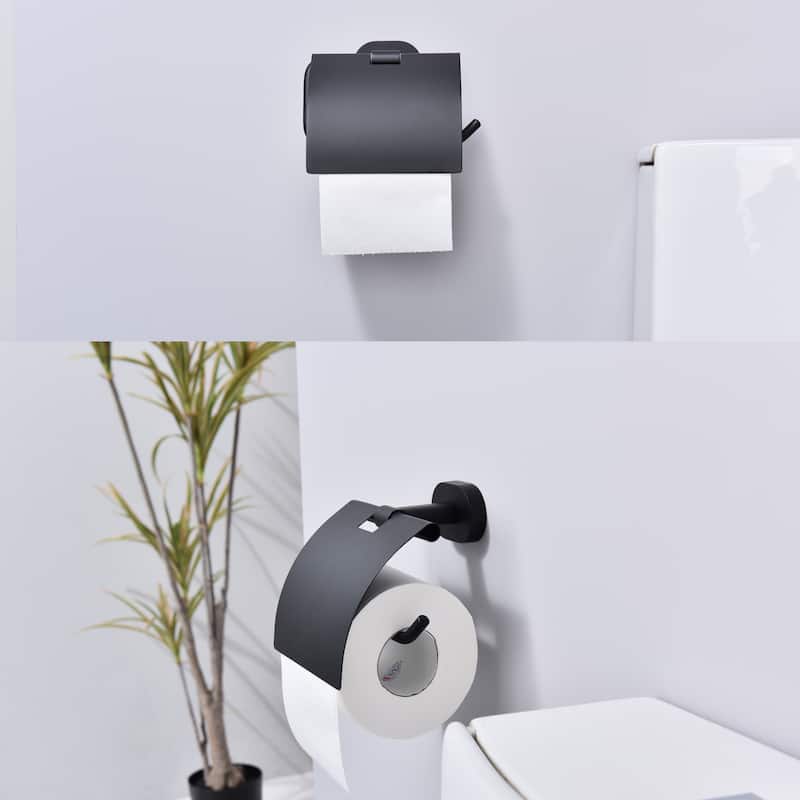 Wall Mounted Toilet Paper Holder Tissue Roll Holder with Cover