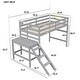 preview thumbnail 3 of 16, Kids Furniture Twin Size Loft Bed Platform Kids Bed with Ladder and Space Storage, Grey