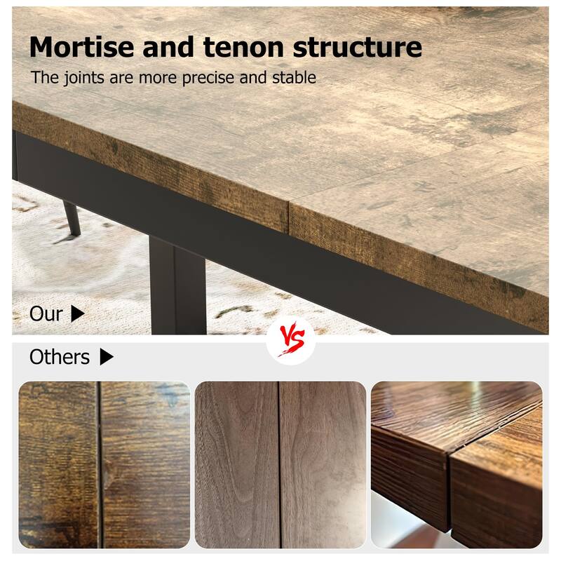 Industrial Dining Table, Large Dining Table for Kitchen