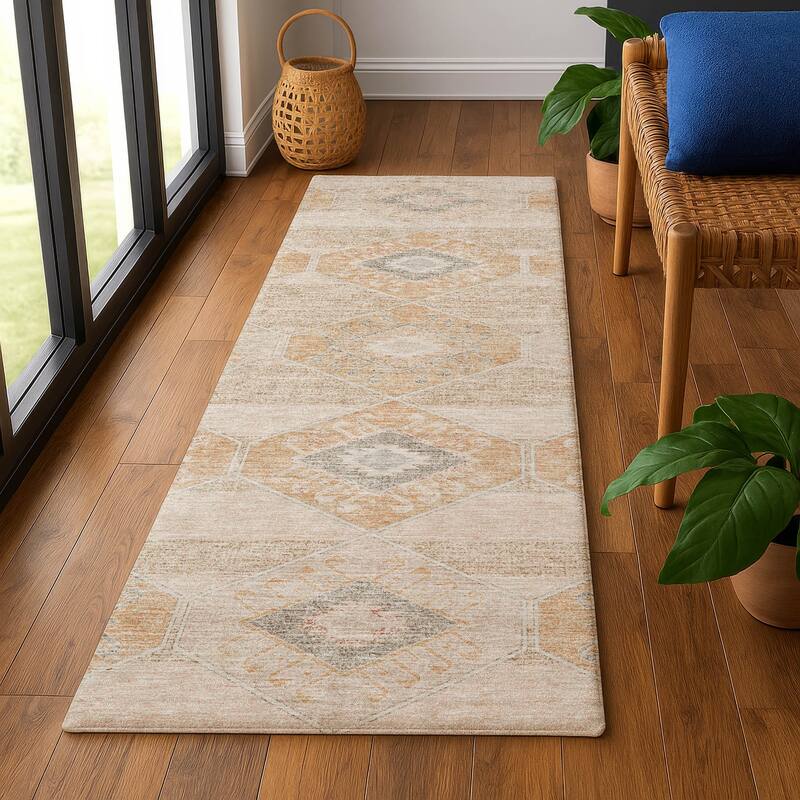 Premium Washable Super Soft Modern Global Mayfield Rug - Copper - 2'3" x 7'6"