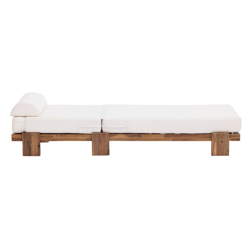 Roomfitters 78.8" Outdoor Patio Chaise Lounge Chair with Adjustable Backrest and Side Table for Poolside & Garden