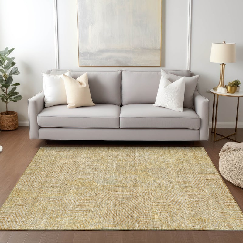 Machine Washable Indoor/ Outdoor Chantille Contemporary Maze Rug