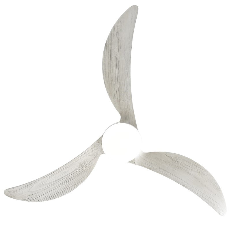 52 inch Smart Ceiling Fan Light with Remote Control with 3 Wood Blades,Flush Mount,Dimmable LED - 52 inch