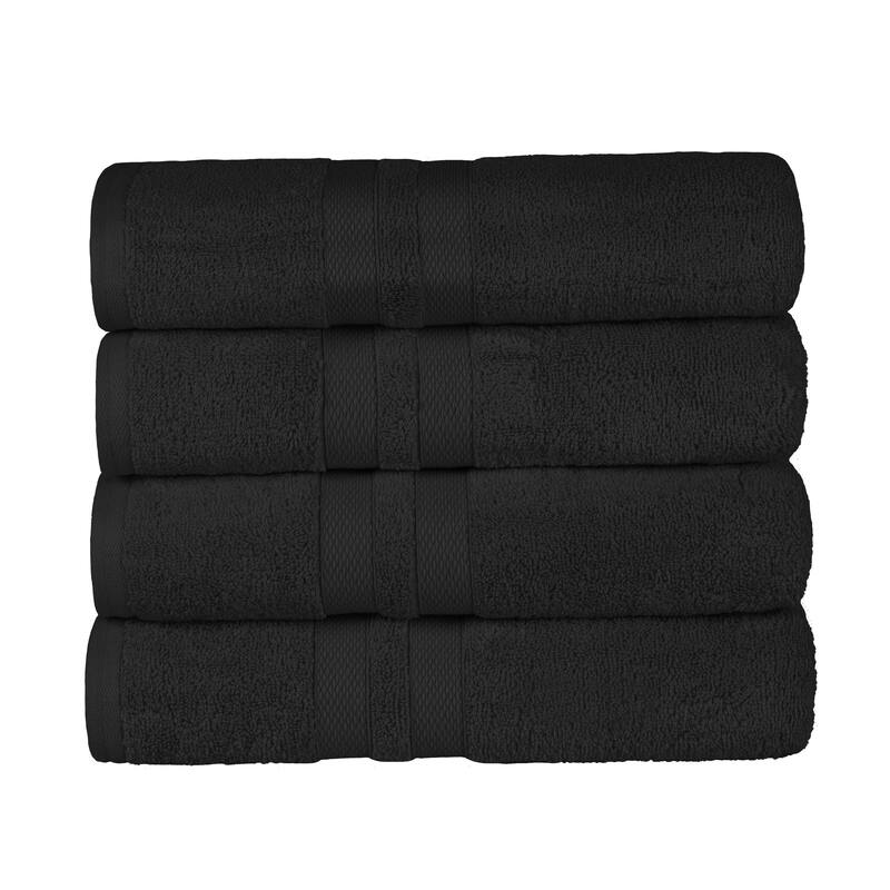 Superior 100% Ultra Soft Cotton Highly Absorbent Medium Weight Solid Bath Towel – Set of 4