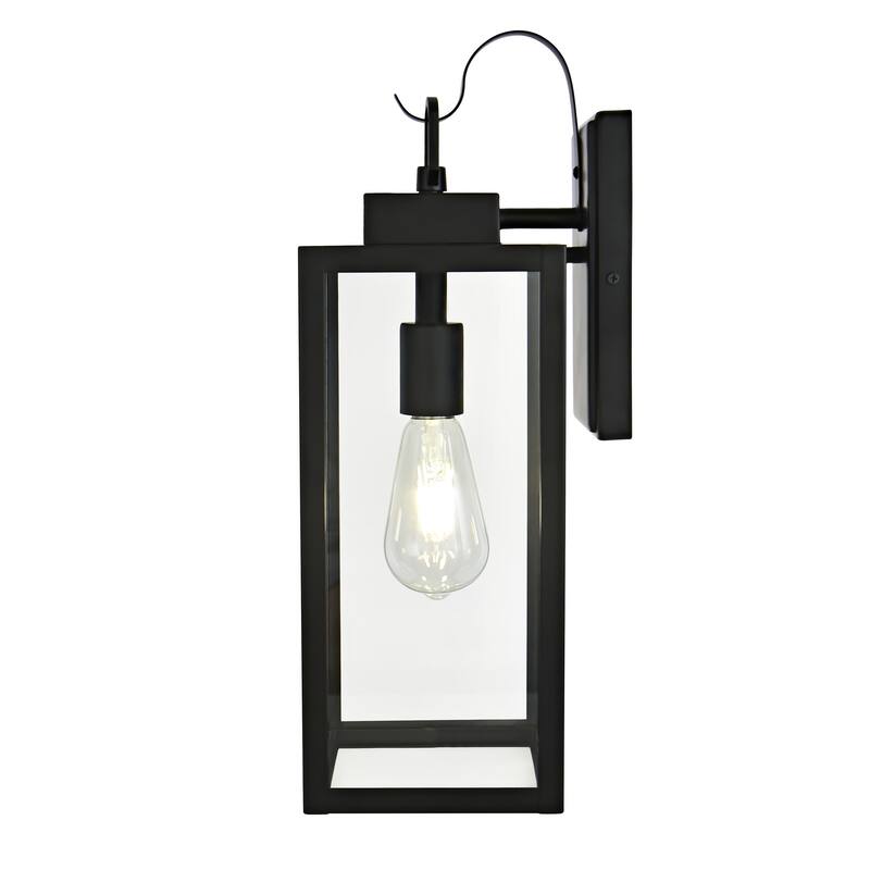 1- Light Outdoor Matte Black Wall Light