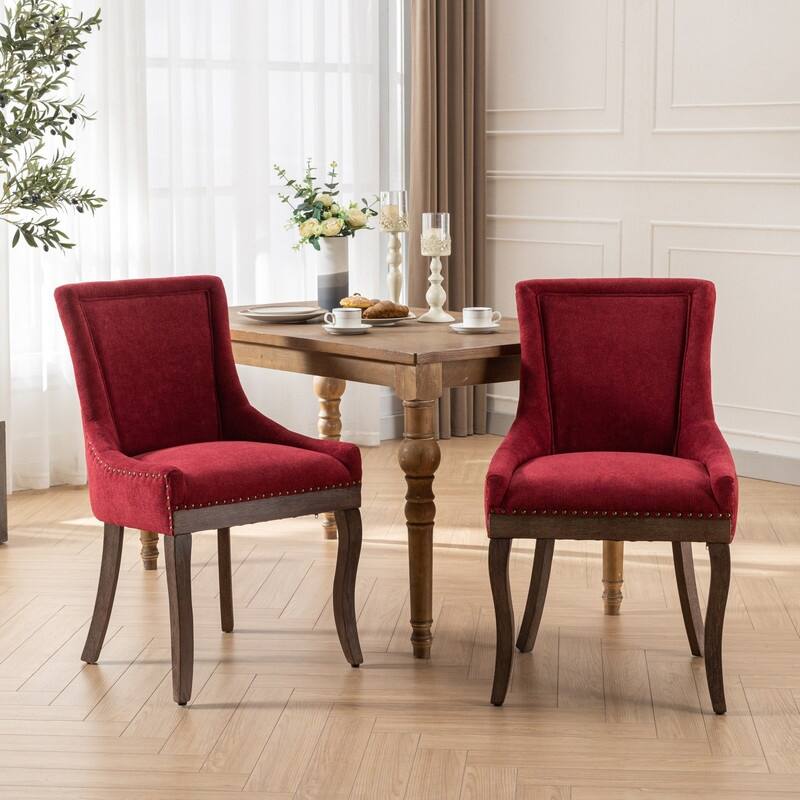 Ultra Side Dining Chair With Bronze nail head Set of 2