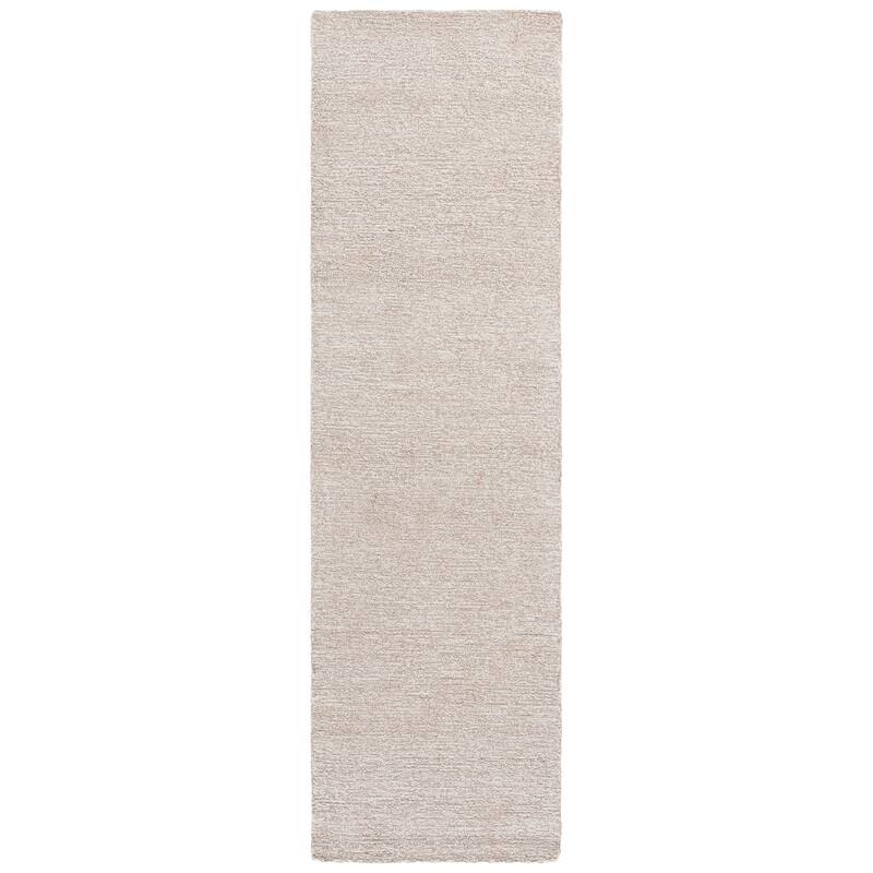 SAFAVIEH Handmade Renewal Bharat Wool Rug - 2'3" x 8' Runner - Ivory/Taupe