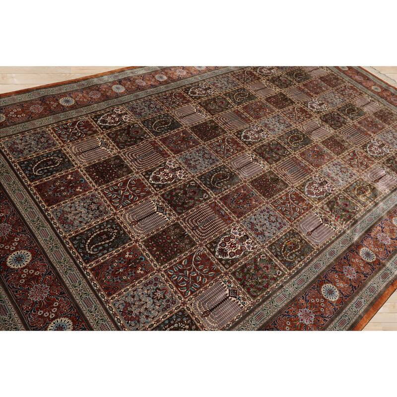 7x10 Hand Knotted Caramel Qum All Silk Traditional 600 KPSI Rug - 7' x 10'