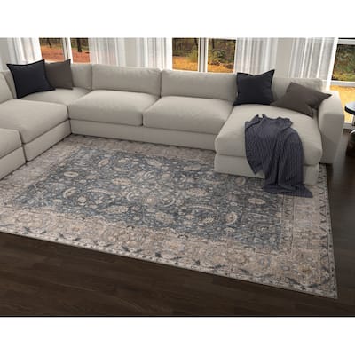 Domani Grove Machine Washable Traditional At Midnight Persian Area Rug