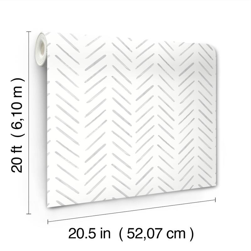 York Wallcoverings Fog Painted Herringbone Peel and Stick Wallpaper