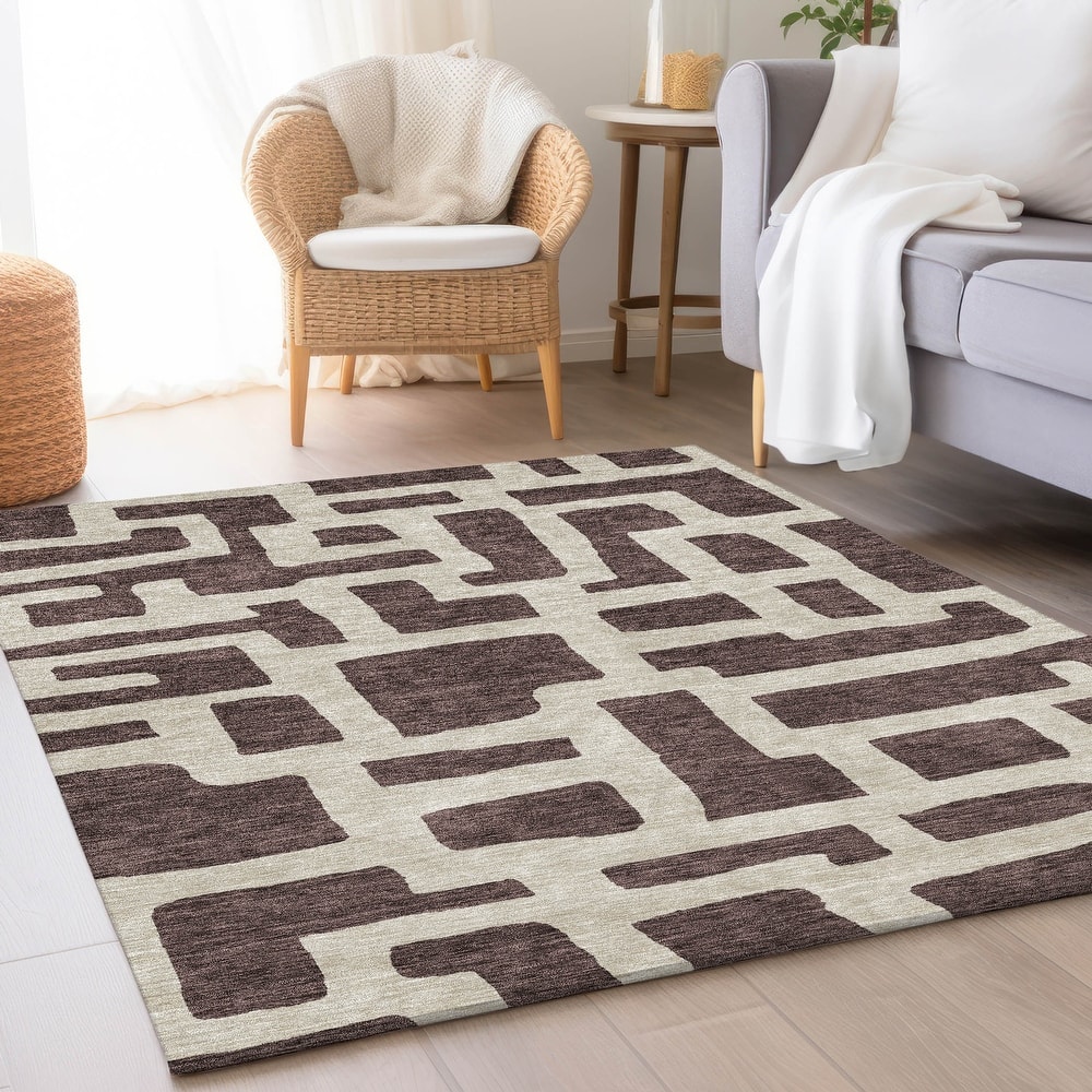 Premium Washable Super Soft Geo Maze Mayfield Rug