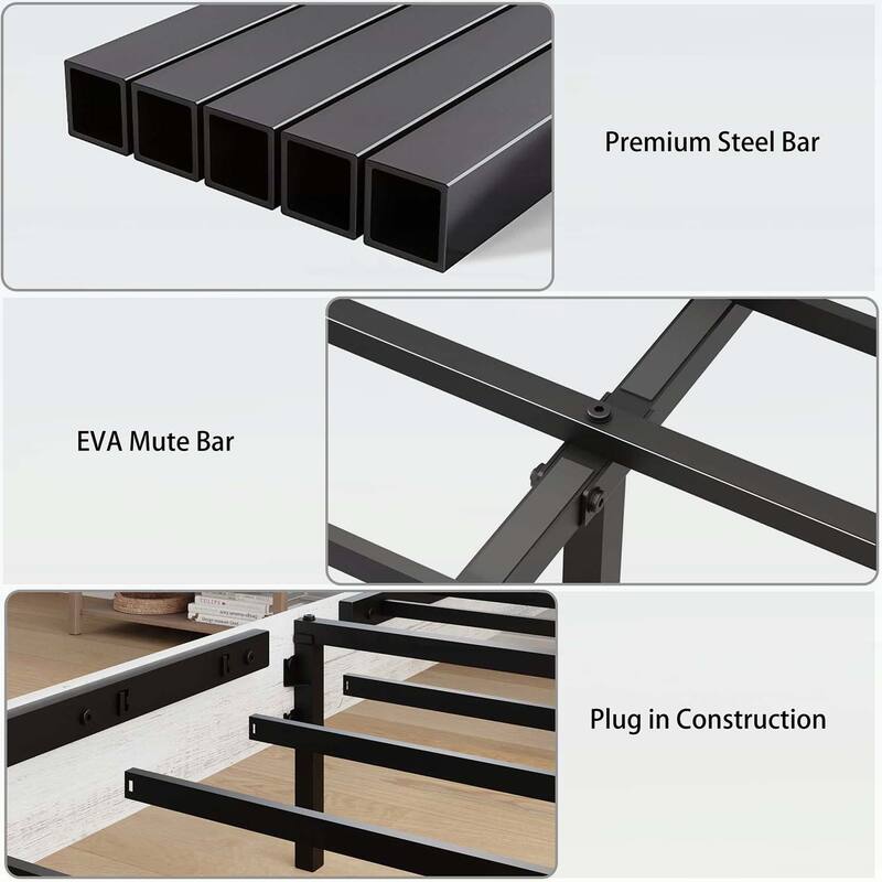 Modern Platform Bed with LED Lights,Charging Station,and Hidden Storage