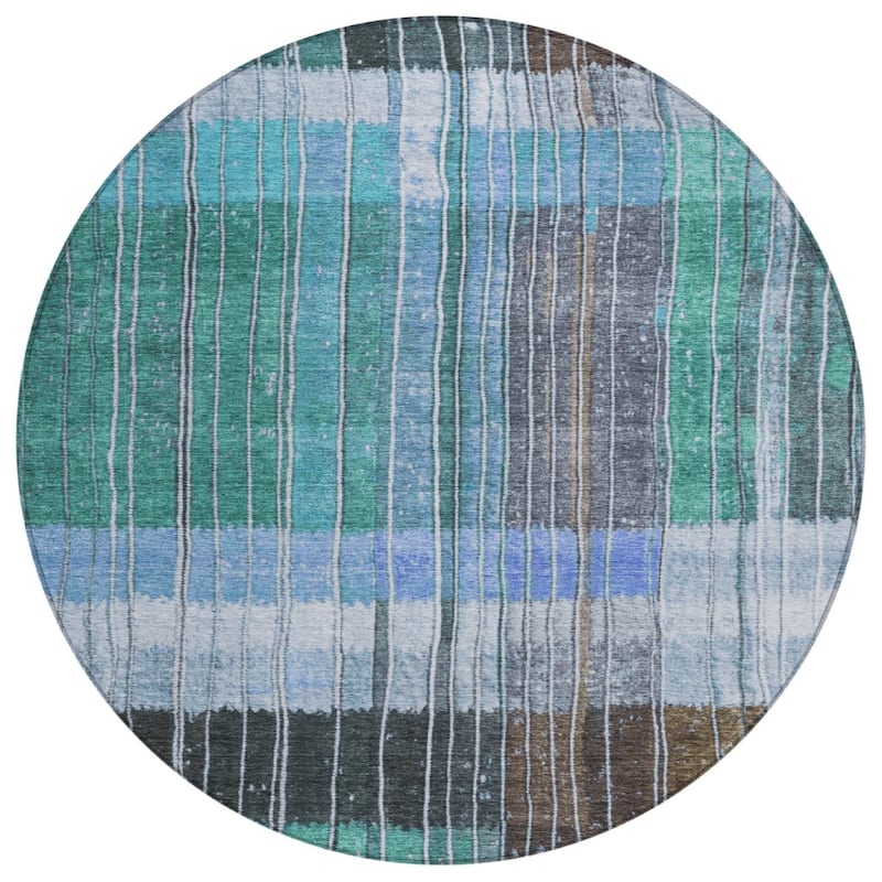 HomeRoots Striped Transitional Rectangle Outdoor Rug