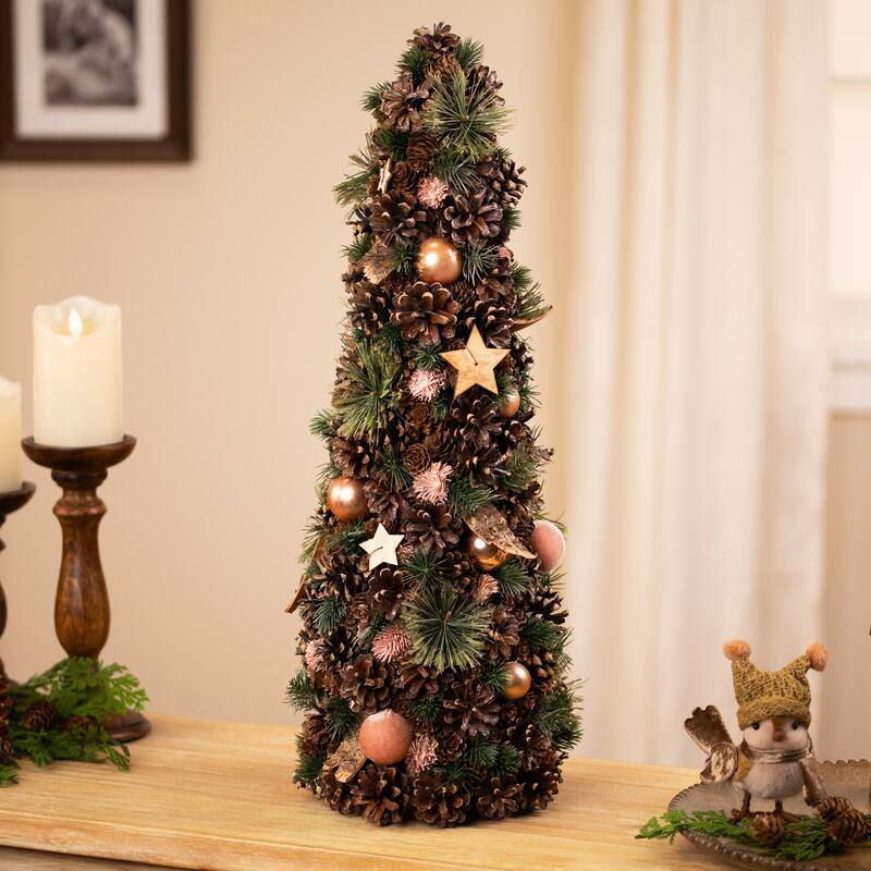 Pinecone and Tree Bark Artificial Christmas Decoration - 24"