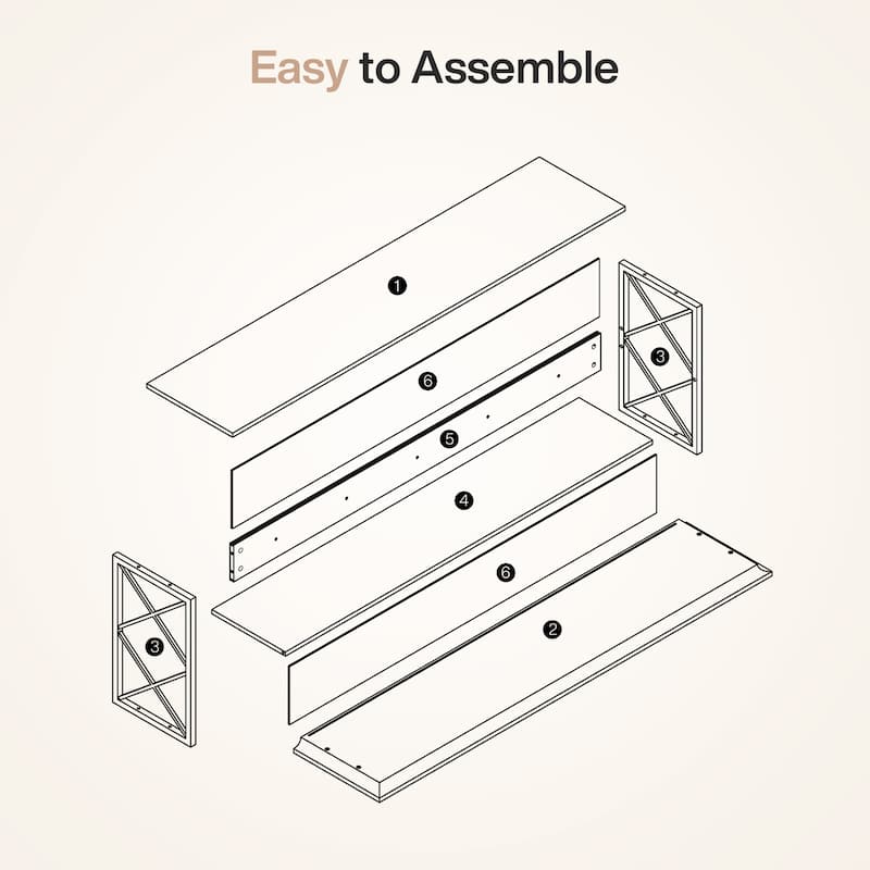 63-Inch TV Stand for 55/60/65/75-Inch TVs, TV Table with Storage Shelves, Entertainment Center