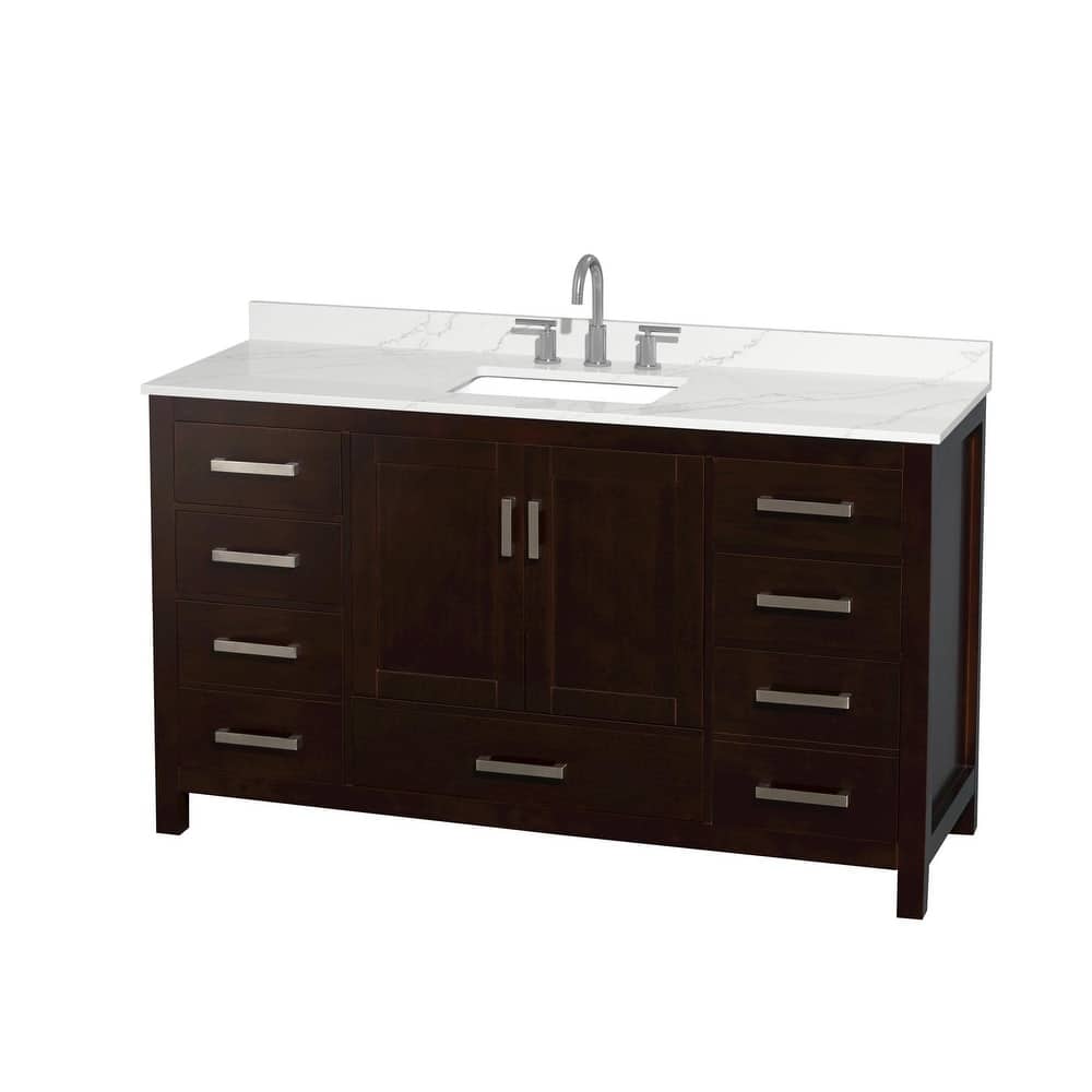 Wyndham Collection WCS141460S-QTZ-US3MXX Sheffield 60" Free Standing