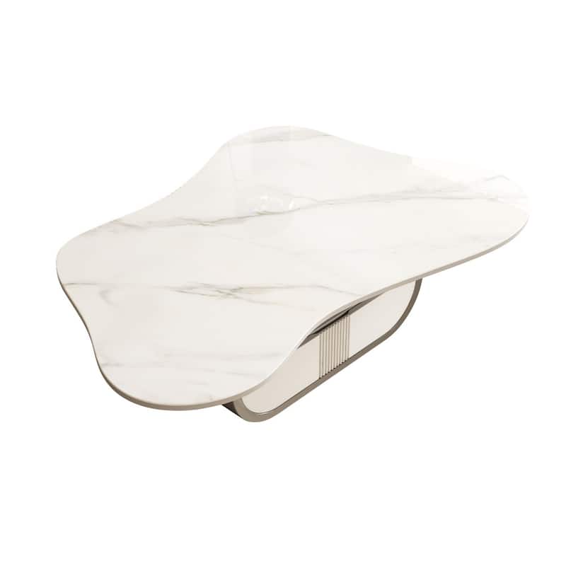 Modern Butterfly Sintered Stone Top Coffee Table with Storage