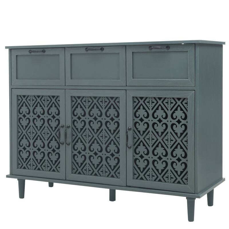 American Style Wood Sideboard Buffet Cabinet with Storage