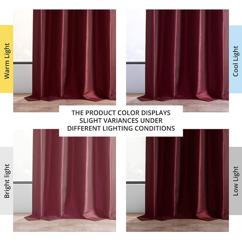 Exclusive Fabrics Textured Dupioni Faux Silk 84-inch Grommet Blackout Grommet Curtain (1 Panel) - 50 x 84