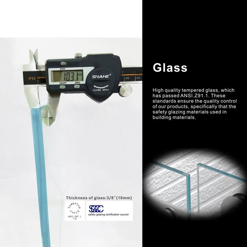 FELYL 44-48" W × 76" H Single Sliding Frameless Shower Door with Heat Soaking Process and Protective Coating Clear Glass