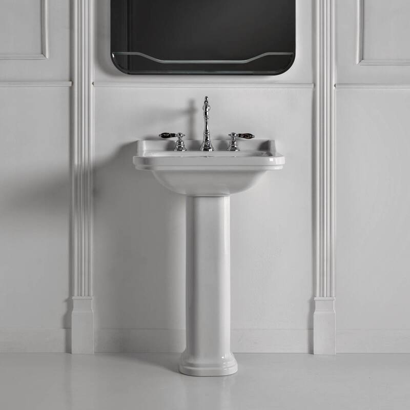 WS Bath Collections Waldorf Ceramic White 31-1/2" Pedestal Bathroom - White